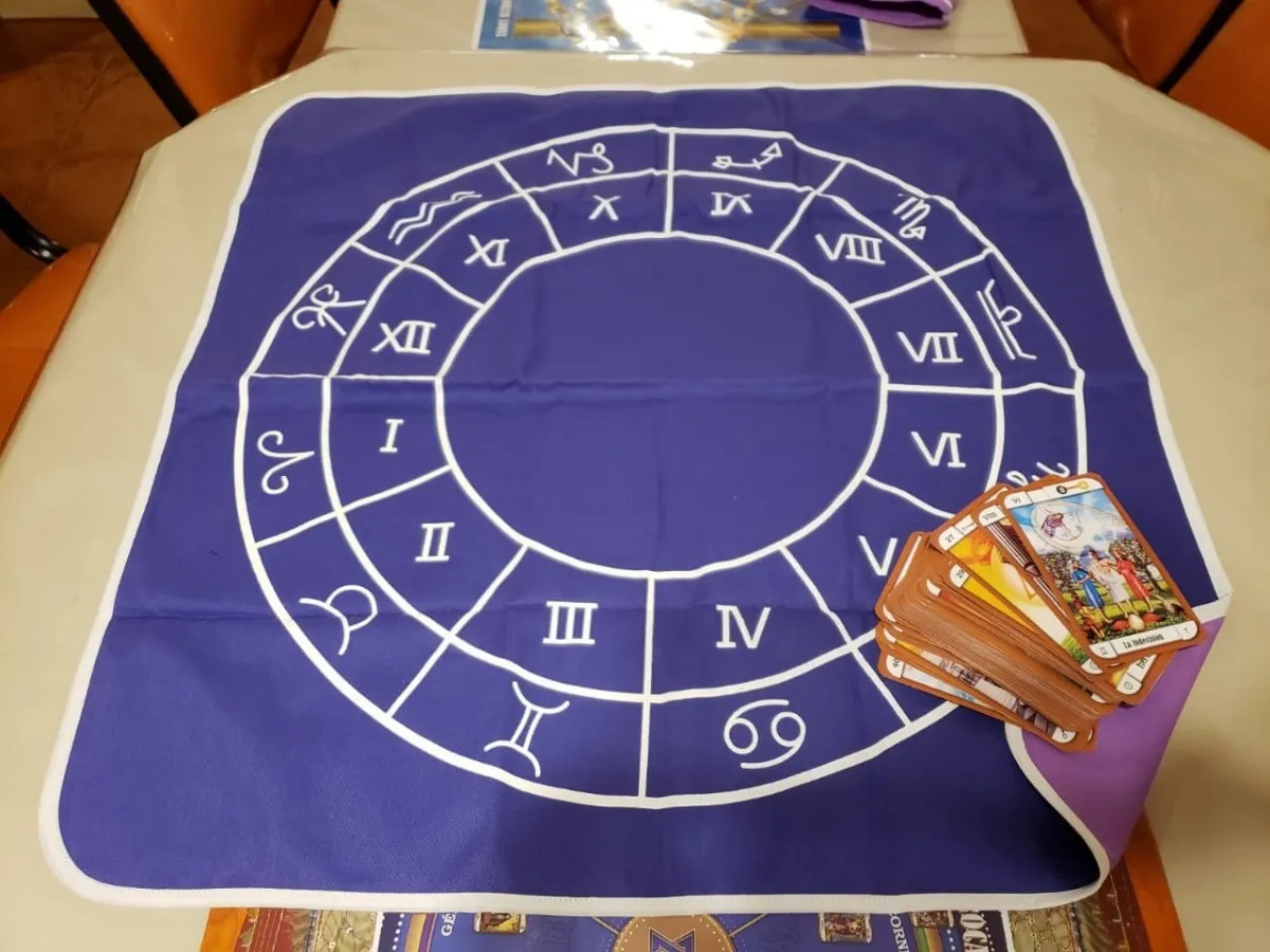 Paño mantel doble para tarot de gabardina