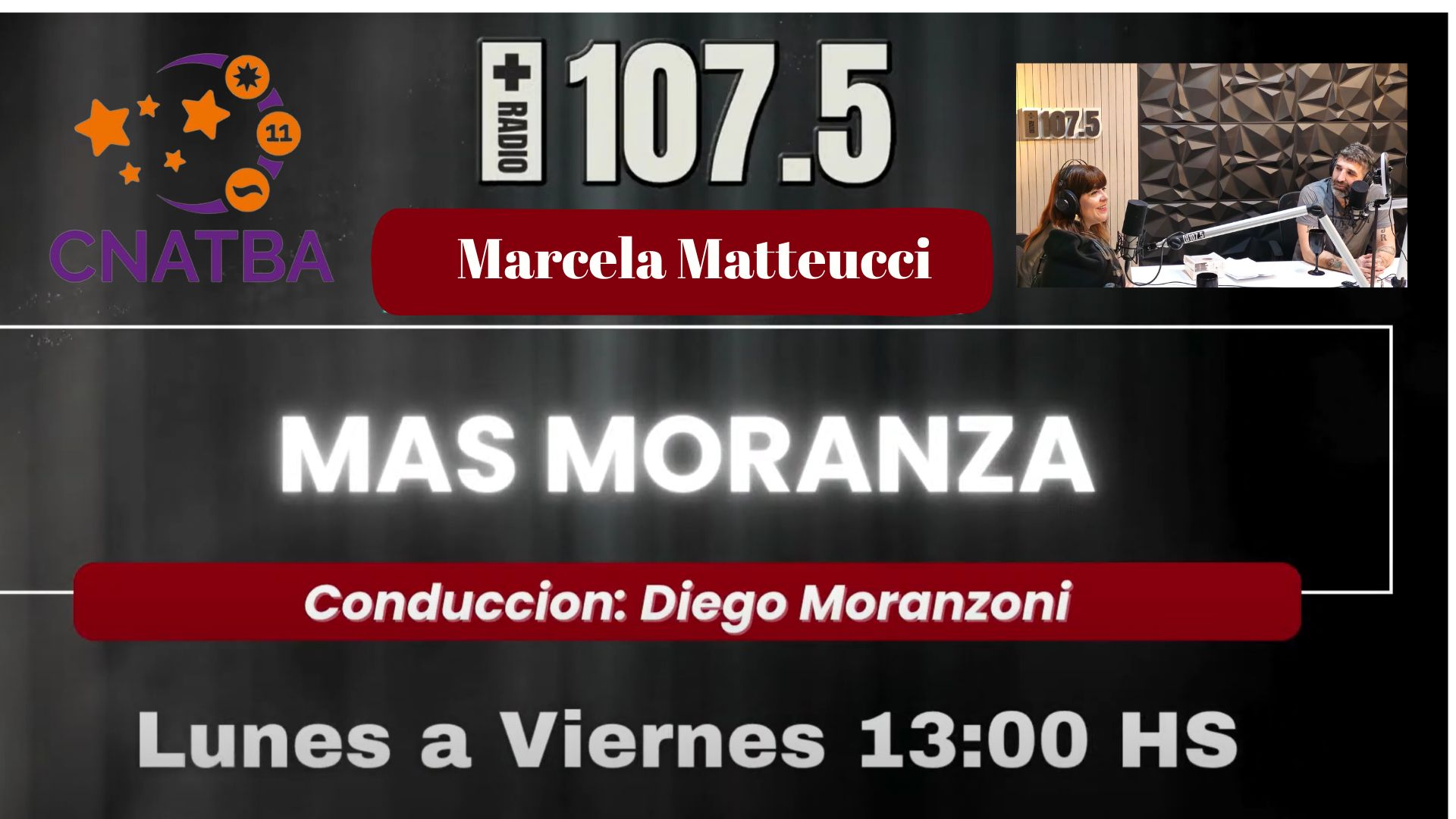 Lee más sobre el artículo FM 107.5 – MAS RADIO – MARCELA MATTEUCCI CON DIEGO MORANZONI